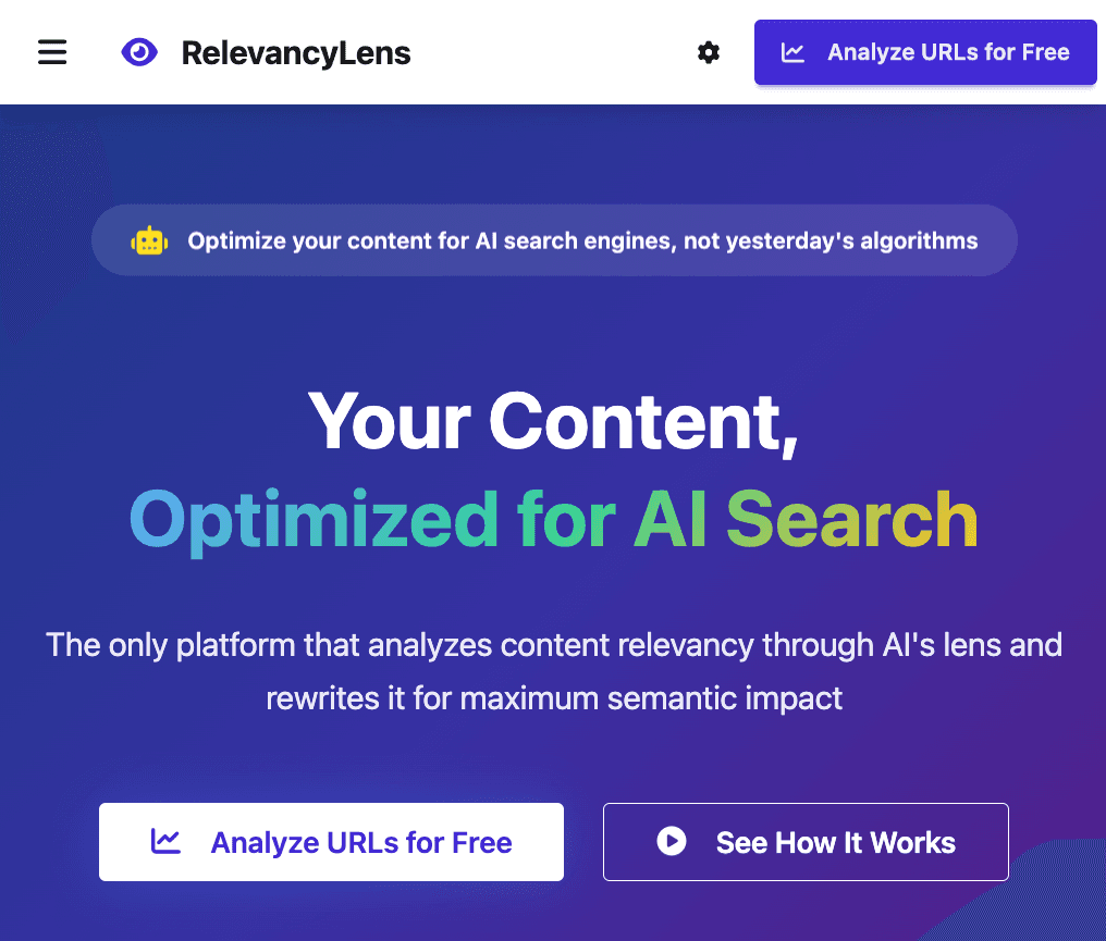 RelevancyLens - AI-Powered SEO Analysis