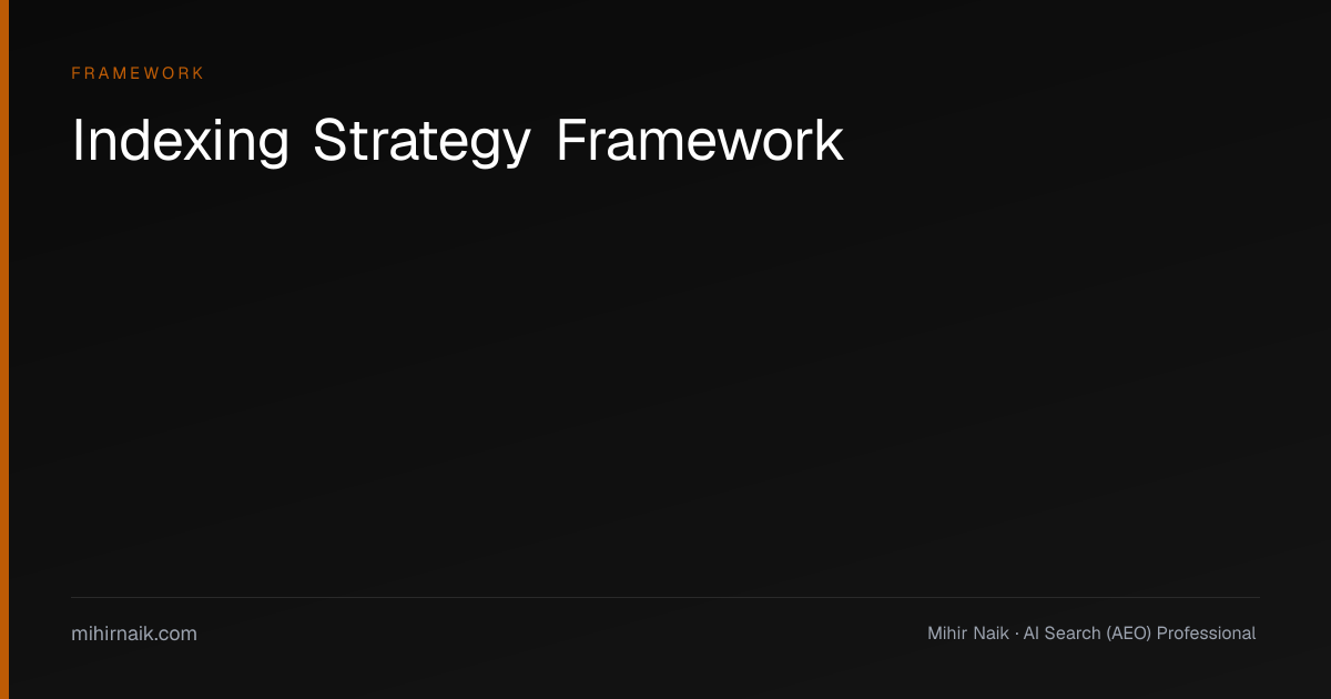 Indexing Strategy Framework
